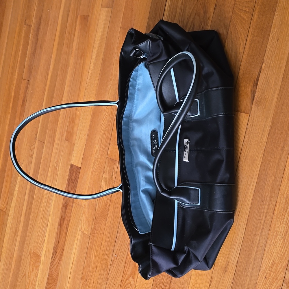 Tahari Tote Bag Black And Sea Mist